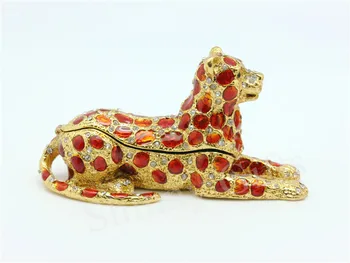 Brezplačna Dostava Divje Panther Živali Trinket Polje Bejeweled Dekorativni Polje