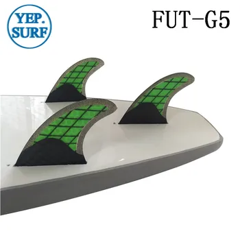 Brezplačna Dostava Surf Prihodnosti G5 Plavuti Zelena s črno v Deskanje Ogljikovih vlaken Fin Quilhas Plavuti
