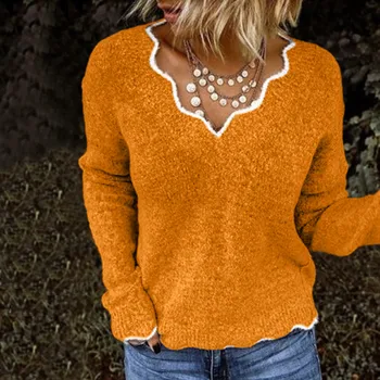 BREZPLAČNO NESREČA pulover Ženske svoboden long sleeve jopica Ženske Modni Priložnostne Slim Fit V-neck Knitted Ženski Top Spusti Ladje 2020 Nova