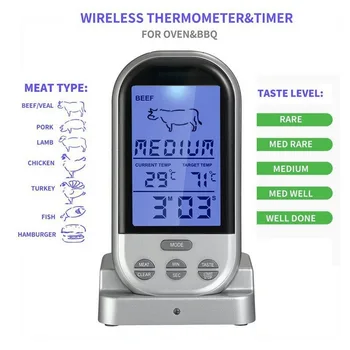 Brezžični Digitalni Termometer Kuhinjski Termometer, Mesa, Vode, Mleka Kuhanje Hrane Sonda za peko na žaru Elektronski Pečica Termometer Kuhinja Orodje