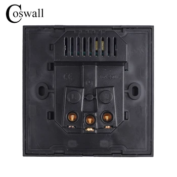 Coswall Dvojno Polnjenje prek kabla USB Vrata 5V 2.1 Polnilnik Ac LED Indikator 16A EU Vtičnico električno Vtičnico PC Plošča Čiste Črne Barve
