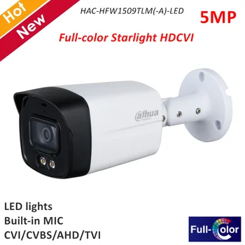 Dahua 5MP barvno Nočni HDCVI Fotoaparat z LED luči Vgrajen v MIC in CVI/CVBS/AHD/TVI Switchable 3.6 mm Fix Objektiv