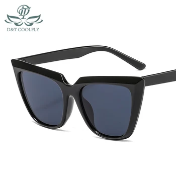 D&T 2020 Nova Mačka Oči, sončna Očala Ženske Moški Modni Luxury Letnik Cateye Barve Objektiv PC Okvir Seksi Stranka, Črna sončna Očala UV400