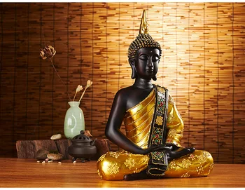 Debelo Budistični dobave # doma družine Blagoslovi Varno srečno Buda-Jugovzhodna Azija Sedi Buda umetnosti kip # 42CM VELIKE