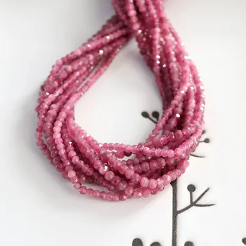 Debelo naravno roza turmalin gladko cut rondelle 2x3mm/3x4mm 7.5 cm/19 cm drobnih semen kroglice nakit, izdelava DIY za ženske