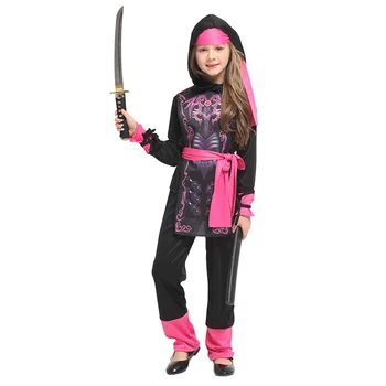 Dekle Ninja Kostum Cosplay Otroci Otrok Rojstni Dan Ninja Bojevnik, Cosplay Halloween Carnival Modno Obleko Gor Obleko
