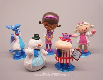 Disney Doc McStuffins 6-8 cm 5pcs/nastavite Dejanje Slika Držo Anime Dekoracijo Zbirka Figur Igrače model za darilo otrok