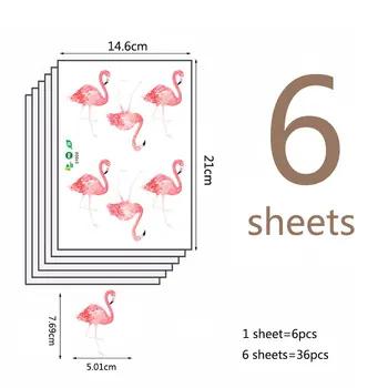 DIY Pink Flamingo Stenske Nalepke otroški Sobi Vrtec Ozadju Počitnice Postavitev Nalepke 14.6x21cmx 6Pcs