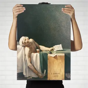 Doma Dekoracijo Tiskanja Platno Umetnosti Stenske Slike Plakat Platno, Saj Slike francoski Jacques-Louis David, Smrt Marat