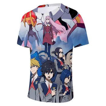 DRAGA V FRANXX T Shirt je Super Vroče 3d, Anime T-shirt Japonska Risanka Natisnjen Tshirt Hiro Nič Dveh Vrh Cosplay Unisex Camiseta