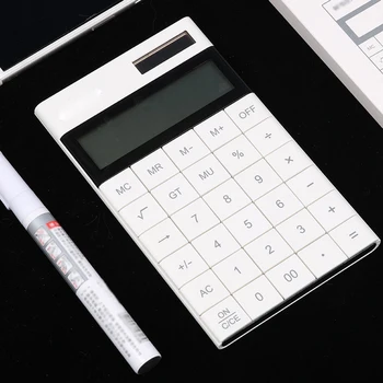 Dual-moč tablični računalnik kalkulator, 12-mestni zaslon / velik zaslon / nazaj posnetek lahko prilagodi / tanek in lahek kalkulator za pisarno