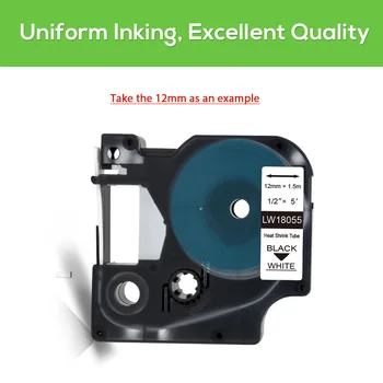 Ecowell 18053 tiskalnik traku 9 mm Industrijska Toplote Skrči Cevi oznaka združljiv za Dymo Rhino 6000,4200,5000,5200 tiskalnik za etikete
