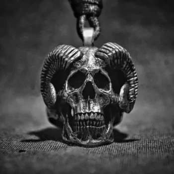 EYHIMD Gothic Hudič, Satan Kozo, Srebrne Barve, iz Nerjavnega Jekla Obesek Edinstven Čar Smrti Rogom Lobanje Nakit Ogrlica