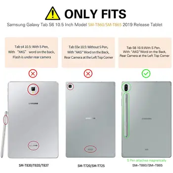 Folio Ohišje za Samsung Galaxy Tab S6 10.5 Palčni Tablični računalnik,Premium Zložljivo Stojalo Slim Smart Cover Primeru za Galaxy Tab S6 10.5 2019
