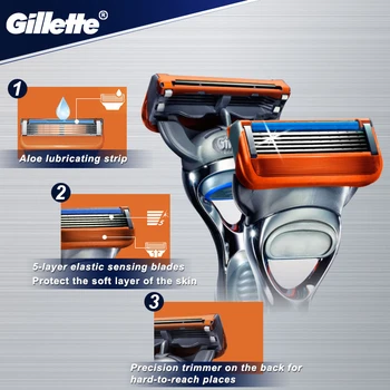 Gillette Fusion 5 Original Fusion Proglide Proshield Britje Varnost Britev Imetnik Z Izmenljivimi Rezili, Kasete Za Moške Nova