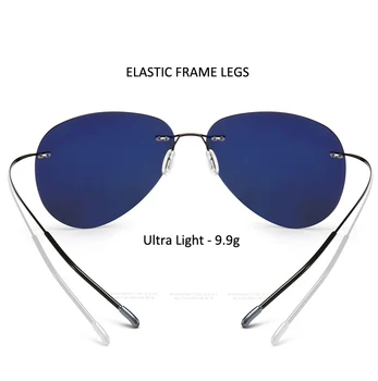HBK 2019 Ultralahkih Kvadratnih Titana Polarizirana sončna Očala Rimless Vožnje Pilotni sončna Očala Oculos De Sol UV400 Darilo PM0074