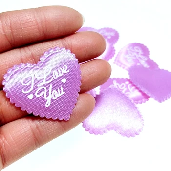 HL 100 kozarcev Vijolično Oblazinjeni Čutiti Ljubezen Srce Appliques Poročno Dekoracijo DIY Šivanje Obrti A596