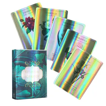 Holografski Oracle Tarot Kart Botanični Navdih Družabne Igre Za Odrasle In Otroke, Družino Igralnih Kart Čarovnice Stavka