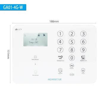 HOMSECUR AU Dostave Brezžično in žično 4G LCD Home Security Alarmni Sistem+Multi-Jezikih Meni GA01-4G-W