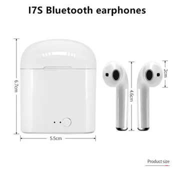 I7s Tws Brezžične Slušalke športne Čepkov za Prostoročno uporabo v uho Bluetooth Slušalke glasbo, Slušalke Deluje na vseh pametnih telefonih goophone