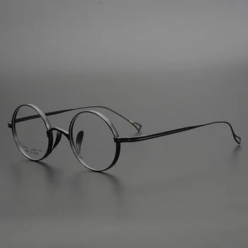 Japonski Ročno John Lennon Majhne Okrogle Čistega Titana Očal Okvir Moških Retro Očala Za Kratkovidnost Branje Očala Oculos De Grau