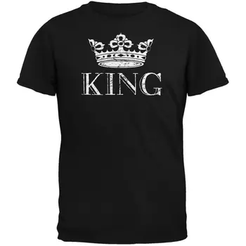 Jaz sem Kralj Črna Odraslih T-Shirt za Moške Smešno Priložnostne Majice
