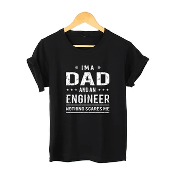 Jaz sem Oče, jaz sem INŽENIR Tiskano Črko Poletne Moške majice Kratek Rokav Bombaž Majica s kratkimi rokavi Moški Harajuku T-shirt