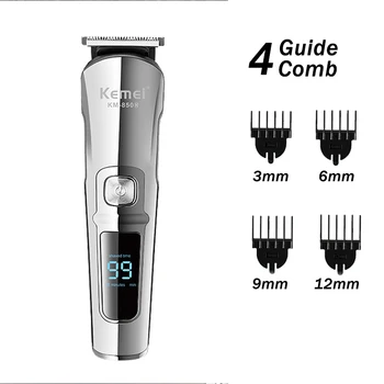 Kemei Professional Hair Trimmer Nepremočljiva 6 v 1 Las Clipper Električni Sušilnik za Rezanje Brado trimer Telo Moških Frizuro