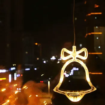 LED Luči Bell Snežaka Star Okno Dekorativni Bedak Svetilko, Baterijski Pogon Nepremočljiva Počitnice Niz luči za Sobi Dec