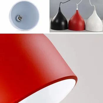 Led stropna svetilka obesek črna / bela / rdeča barva notranjo dekoracijo doma sodobno led luči za razsvetljavo svetilka