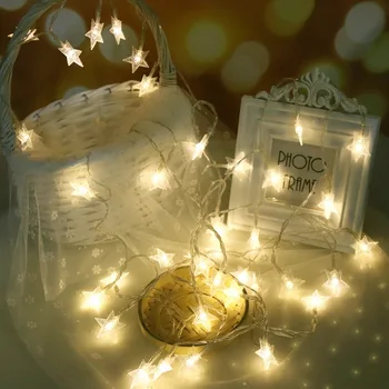 LED Venci Luči, ki Sije Zvezd, Svetlobe Niz 6M 40 Led Princesa Soba Počitnice Stranka Božič Ramadana Dekoracijo Baterije JQ