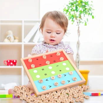 Lesene Montessori Izobraževalne Igrače 1-100 Število Štetje Tabela Predšolskih Math Igre Otrok V Zgodnje Učenje Učnih Pripomočkov, Igrač