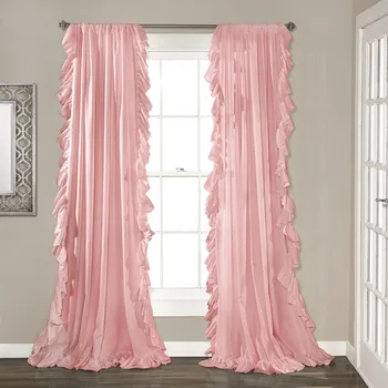 Lotus listov cortinas korejski ruffles palico žep barva okno, roza, vijolična, bela шторы zavese za dnevno sobo brezplačna dostava