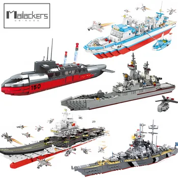 Mailackers Ww2 Vojaške Ladje Vojne Mornarice Podmornica Bojna Vojaško Letalo Čoln Raketne Gradnik Orožja, Igrače Za Otroka