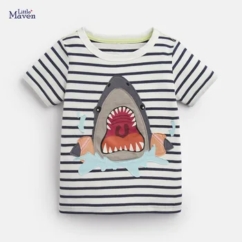 Malo maven otroci oblačila 2020 poletje baby fantje oblačila tee vrhovi prugasta shark Bombaž blagovne znamke smešno majica s kratkimi rokavi za malčke majice