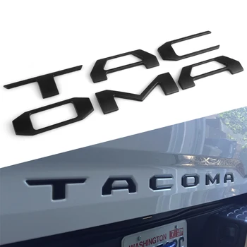 Mat Črni in Srebrni Težka Črke za Toyota Tacoma 2016-2020 vrata prtljažnika Postavljeno 3D Avto Nalepke Nalepke Avto Styling