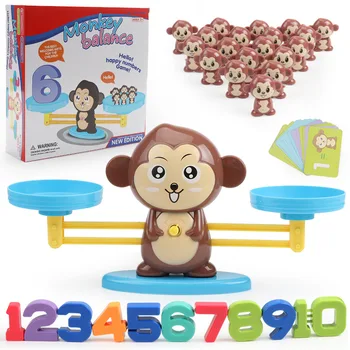 Math Igre Igrače Opica pes Uravnoteženje Lestvice Število Ravnotežje Igre Otroci Izobraževalne Igrače, da se Naučijo dodati in odštevanje Z original škatlo
