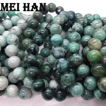 Meihan Brezplačna dostava (20 kroglic/set/22g) naravne 9-9.5 mm Smaragdno nemoteno krog kroglice za nakita DIY, zaradi česar
