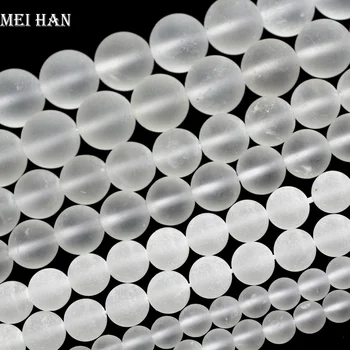 Meihan Trgovini (2 niti/set) naravne 8 mm mat kristalno bela kroglice kamen nemoteno krog debelo
