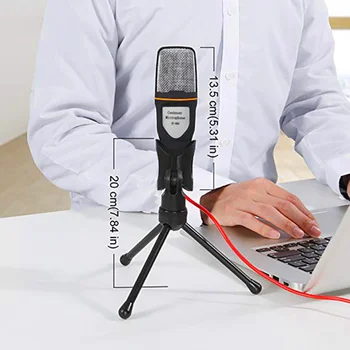 Mikrofon Kondenzatorski Snemanje Zvoka Studio S Stojalom 3,5 mm Vtič Za Radio Braodcasting Petje Snemanje KTV Karaoke Računalnik