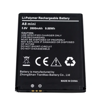 Mobilni Telefon Baterija za AGM A8 mini,2600mAh Novo Back up Baterije Zamenjava Za AGM A8 mini Pametni mobilni telefon li-ion Battey