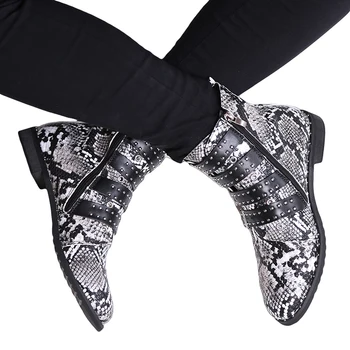 Moda Novi Punk Gotike Gleženj Škornji Krog Toe Čevlji Ženske Čevlje Kratek Čevlji Ulica Prevozniških Motornih Mujer Zapatos