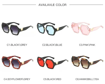 Moda Poligonske sončna Očala Ženske 2019 Nove Luksuzne blagovne Znamke sončna Očala Osebnost Ženske Eyewears UV400 Očala Proti-noge Očala