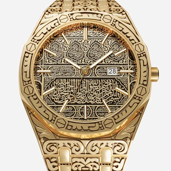 Moda quartz uro moške blagovne Znamke luksuzni Retro zlato iz nerjavečega jekla watch moških zlato mens watch reloj hombre