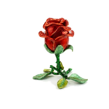 Moda Zlitine emajl rose cvet nakit darilo polje ogrlica prstani uhani darilo polje wholesele
