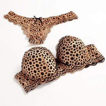 Modna Evropski in Ameriški stil seksi leopard tiskanja votlih modrc set T hlače, spodnje hlače dame perilo nastavite seksi čipke modrc pan