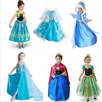 Moj Baby Dekle Moda Bombaž Obleko Otroci Oblačila Dekleta Ponija Obleke Elsa Ana Stranke Obleke Princess Kostum Otroci Oblačila