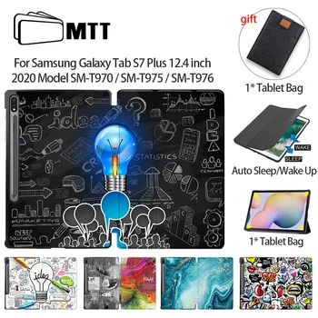 MTT 2020 Primer Za Samsung Galaxy Tab S7 Plus 12.4 palčni PU Usnje Folio Flip Stojalo Pokrov Smart Zaščitna Funda SM-T970 SM-T975