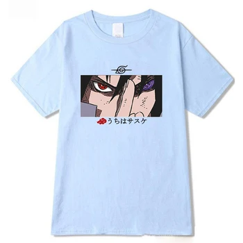 Naruto T Shirt Ulične Tee Vrhovi za Moške Uchiha Sasuke Japonski Anime Harajuku T-shirt