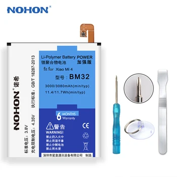 NOHON BM31 BM32 BM22 BM39 Baterija Za Xiaomi Mi 3 4 5 6 Mi3 Mi4 Mi5 Mi6 Telefon Litij-Polimer Zamenjava Bateria Pravi Zmogljivosti